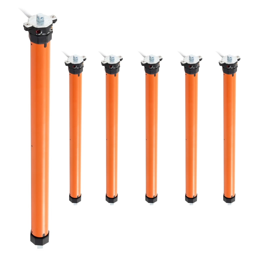 Set de 6 motoare tubulare vidaXL, Metal, 10 nm/35 mm, Portocaliu