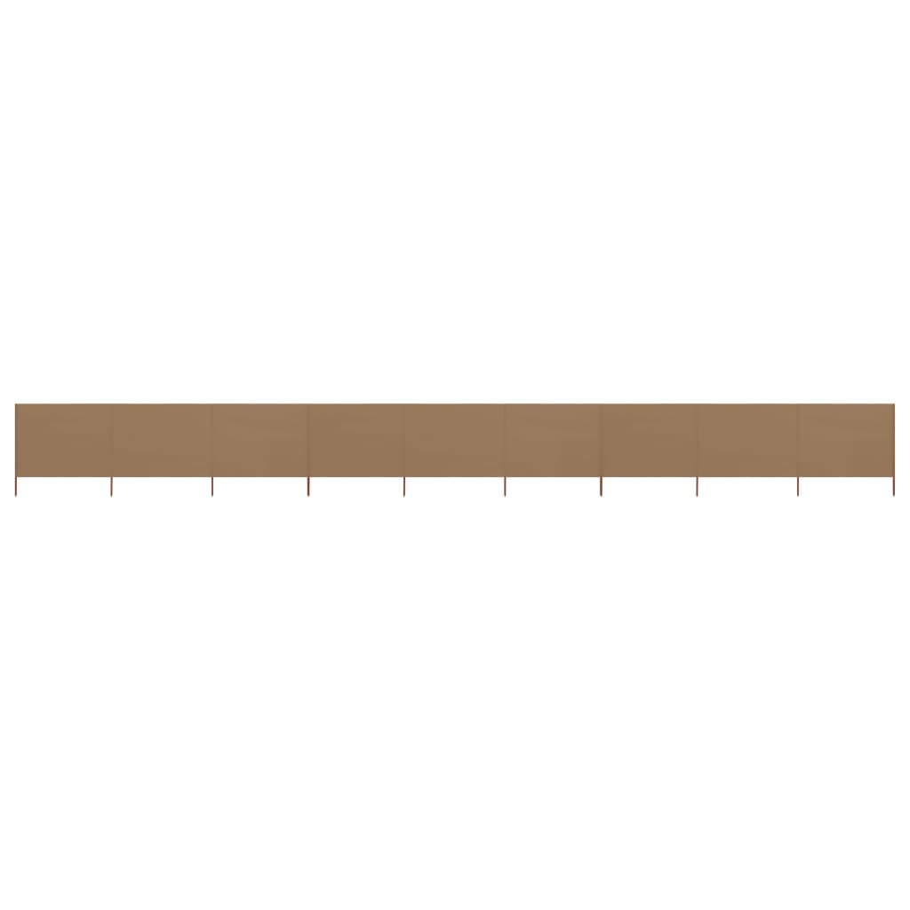 Paravan anti-vant cu 9 panouri, gri taupe 1200 x 160 cm, textil