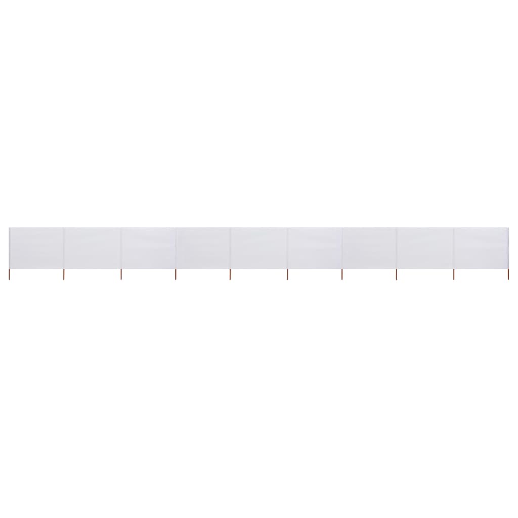 Paravan anti-vant cu 9 panouri, alb nisipiu 1200x160 cm textil