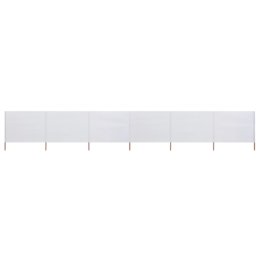 Paravan anti-vant cu 6 panouri, alb nisipiu, 800x160 cm textil