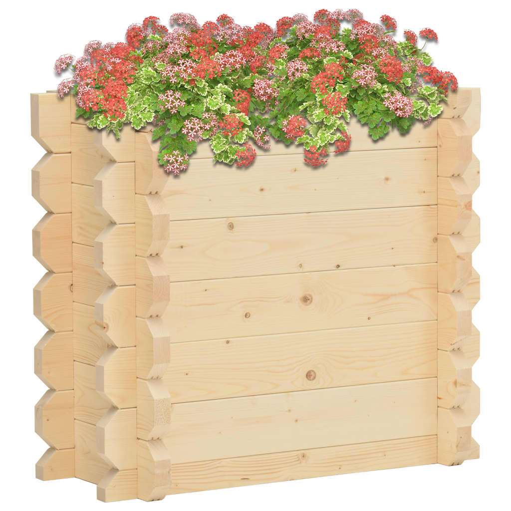 Jardiniera din lemn masiv, vidaXL, Lemn, 100 x 50 x 87.8 cm, Maro