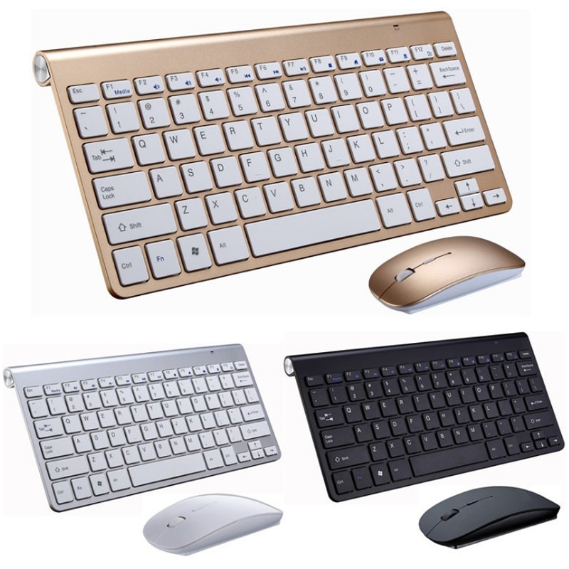 Full Dwelling goodbye Set mini tastatura si mouse multimedia, 2.4G Wireless, Pentru  NoteBook/Mac/Desktop/PC/Smart Tv, Auriu - eMAG.ro