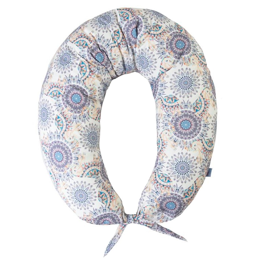 Perna de alaptat 2 in 1 cu husa din bumbac Moon Mozaic 06