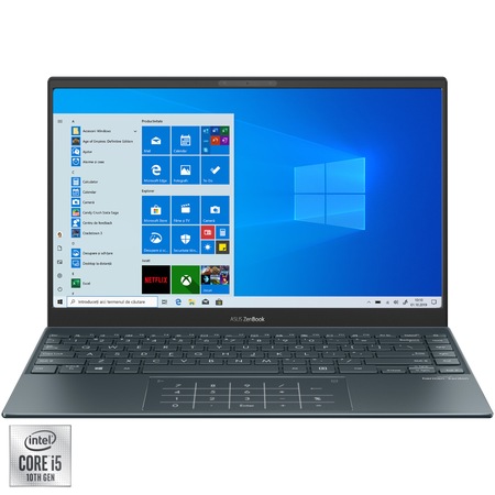 Laptop ultraportabil ASUS ZenBook 13 UX325JA cu procesor Intel® Core™ i5-1035G1 pana la 3.60 GHz, 13.3", Full HD, 8GB, 512GB SSD, Intel® UHD Graphics, Windows 10 Pro, Pine Grey