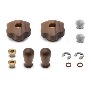 Set manere + butoane , lemn de nuc, Lelit, pentru gama PL 62 Set manere + butoane , lemn de nuc, Lelit, pentru gama PL 62