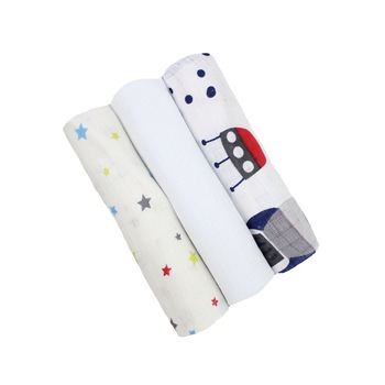 Set 3 scutece, Rachetele cu stelute colorate, 80x70cm Set 3 scutece, Rachetele cu stelute colorate, 80x70cm