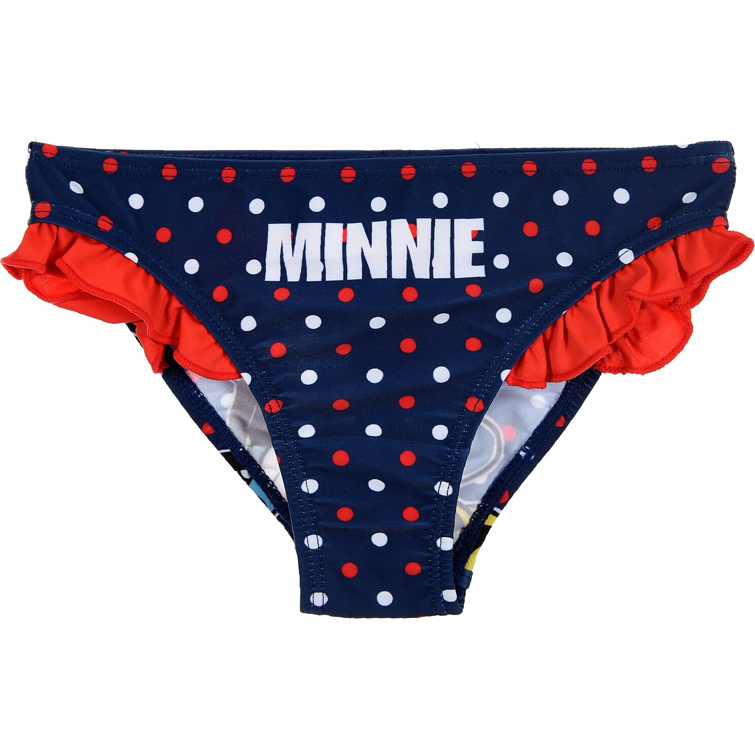 Slipi baie cu volanase Minnie, ET1805_637, SunCity, Albastru/Rosu/Buline, 8 ani (128 cm)