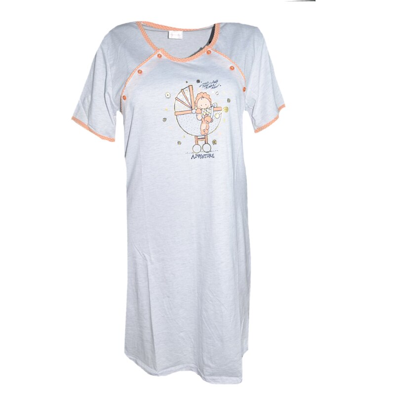 Camasa de noapte pentru alaptat Vienetta 0002G, Gri, Gri