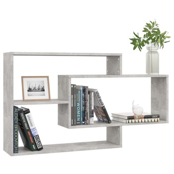 Raft de perete, vidaXL, PAL, 104 x 24 x 60 cm, Gri ciment Raft de perete, vidaXL, PAL, 104 x 24 x 60 cm, Gri ciment