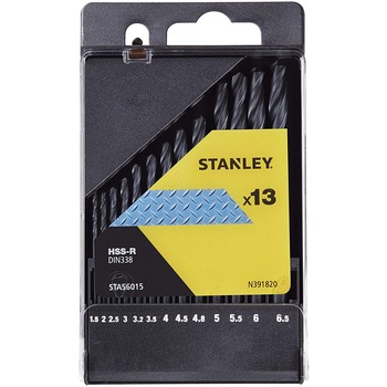 Set 10 burghie HSS-R, intre Ø1.5-6.5 (0.5mm) STA56015-QZ Stanley 1.5, 2, 2.5, 3, 3.2, 3.5, 4, 4.5, 4.8, 5, 5.5, 6, 6.5mm Set 10 burghie HSS-R, intre Ø1.5-6.5 (0.5mm) STA56015-QZ Stanley 1.5, 2, 2.5, 3, 3.2, 3.5, 4, 4.5, 4.8, 5, 5.5, 6, 6.5mm
