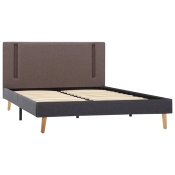 Cadru pat cu LED-uri, gri taupe/gri inchis, 120x200 cm, textil 286777 Cadru pat cu LED-uri, gri taupe/gri inchis, 120x200 cm, textil 286777