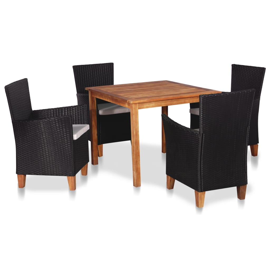 Set de 5 piese mobilier de gradina, vidaXL, Poliratan, 85 x 85 x 74 cm Multicolour