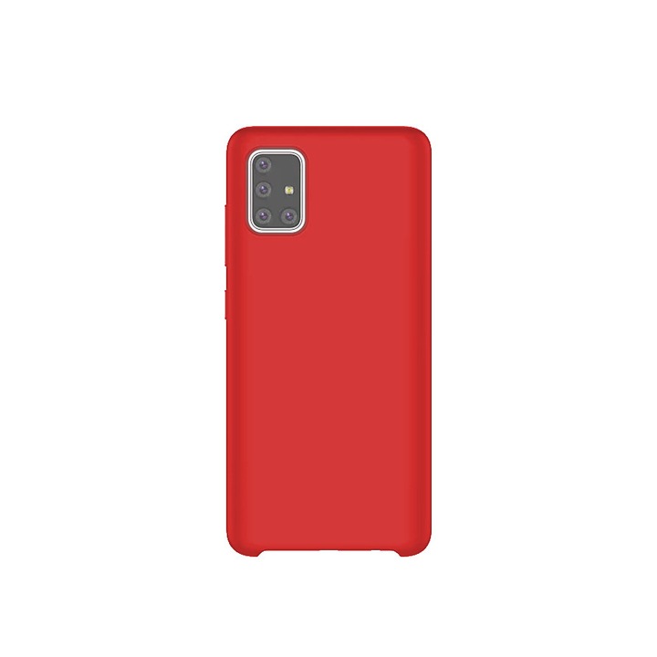 Капак Samsung Galaxy A51, SILKASE, червен цвят, силиконова течност