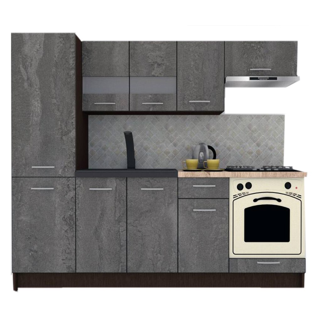 Set Bucatarie Marina New 230 B, Wenge / Decor K352, 230 x 195,5 x 60 cm