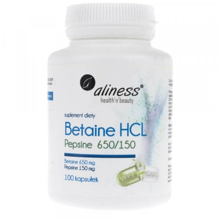Aliness Betaine HCL, Pepsyna 650/150 mg kapszula, 100 db