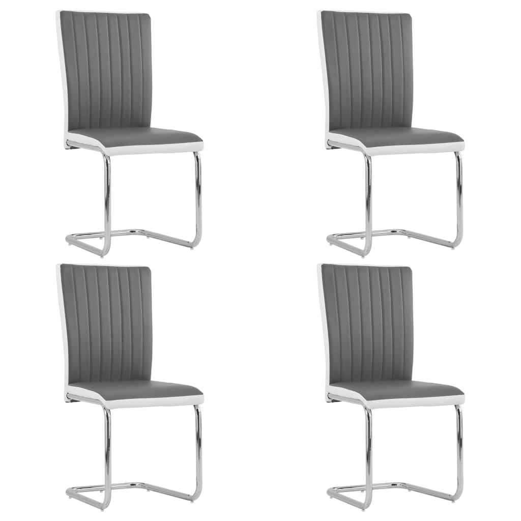 Set scaune de bucatarie consola, 4 buc, gri, piele ecologica 281790