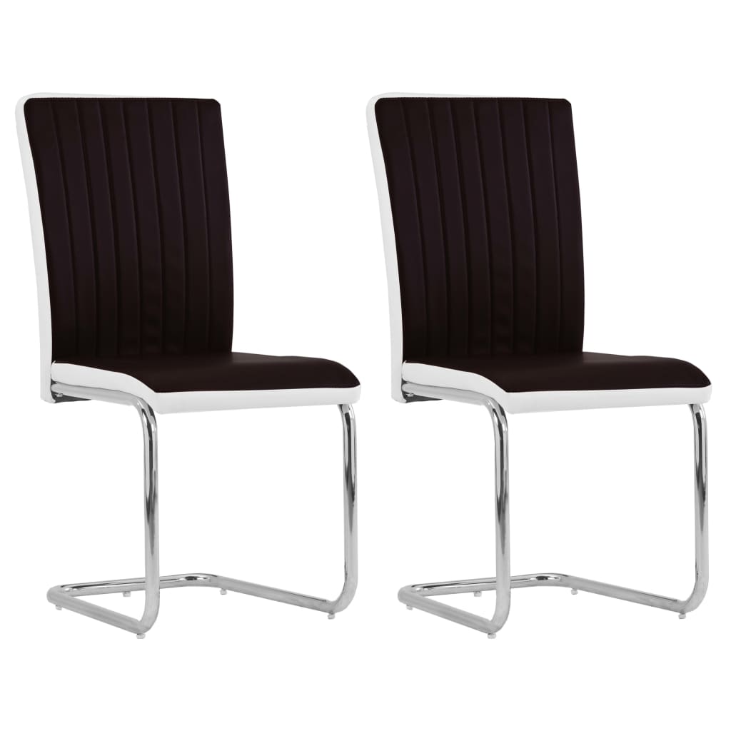 Set scaune de bucatarie consola, 2 buc, maro, piele ecologica 281791