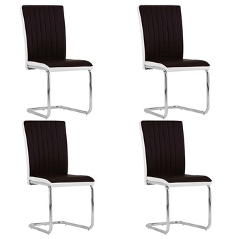 Set scaune de bucatarie consola, 4 buc, maro, piele ecologica 281792 Set scaune de bucatarie consola, 4 buc, maro, piele ecologica 281792