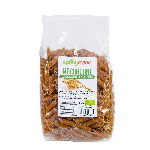 Macaroane ecologice din grau integral 500 gr