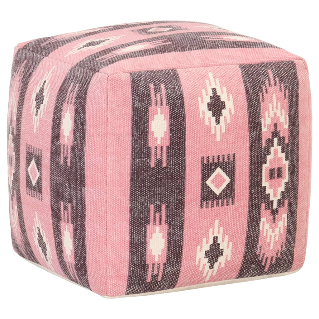 Fotoliu puf vidaXL, Bumbac, Design imprimat, 45x45x45 cm, Roz