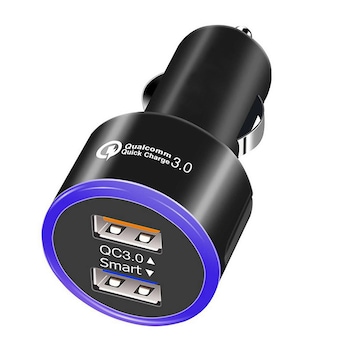 Incarcator Auto Qualcomm 2x USB, Smart Charge, 2.4A Incarcator Auto Qualcomm 2x USB, Smart Charge, 2.4A