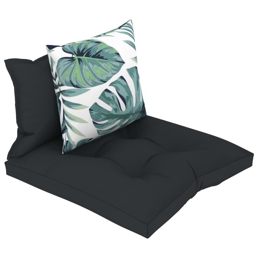 Perna de canapea din paleti 3 piese vidaXL, Tesatura, 60 x 61 x 10 cm, Gri