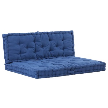 Set de 2 perne pentru canapea din paleti, vidaXL, Bumbac, 120 x 40 x 7 cm, Albastru Set de 2 perne pentru canapea din paleti, vidaXL, Bumbac, 120 x 40 x 7 cm, Albastru