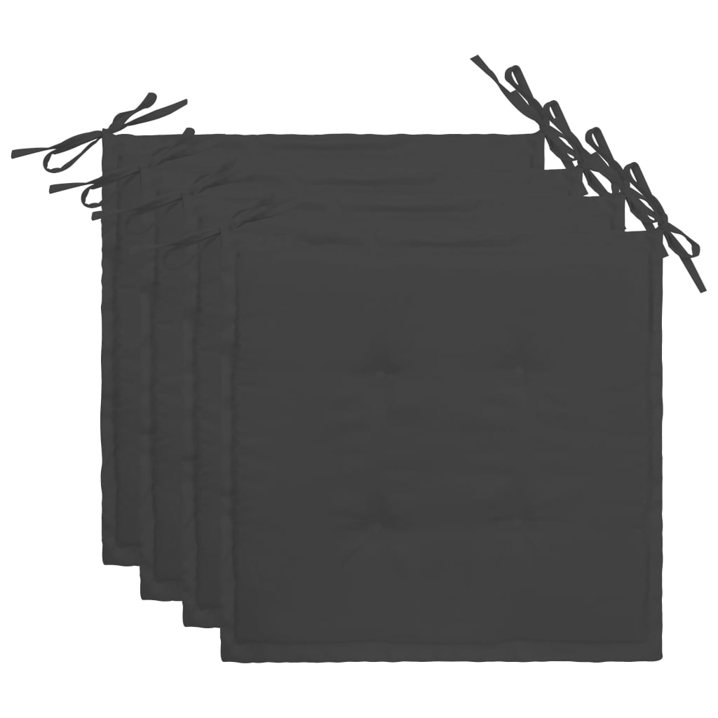 Perna de scaun din 4 piese vidaXL- Tesatura, 40 x 40 x 3 cm, Gri