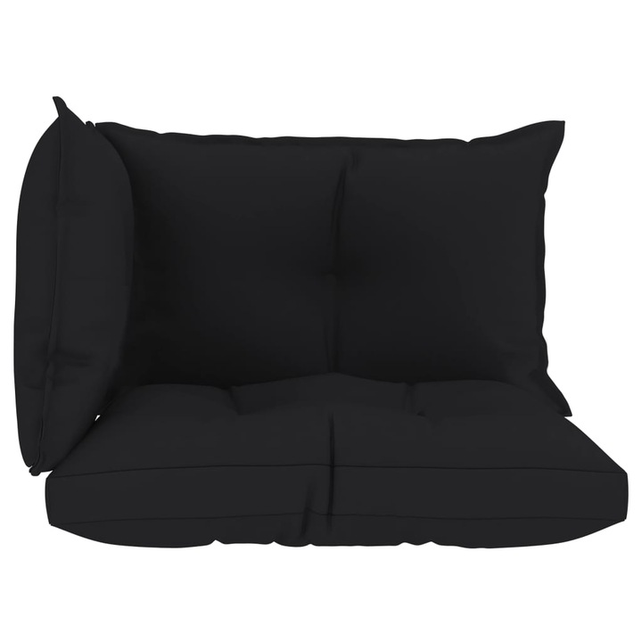 Възглавница за диван от палети vidaXL, 3 броя, Плат, 60 х 61 х 10 см, черна