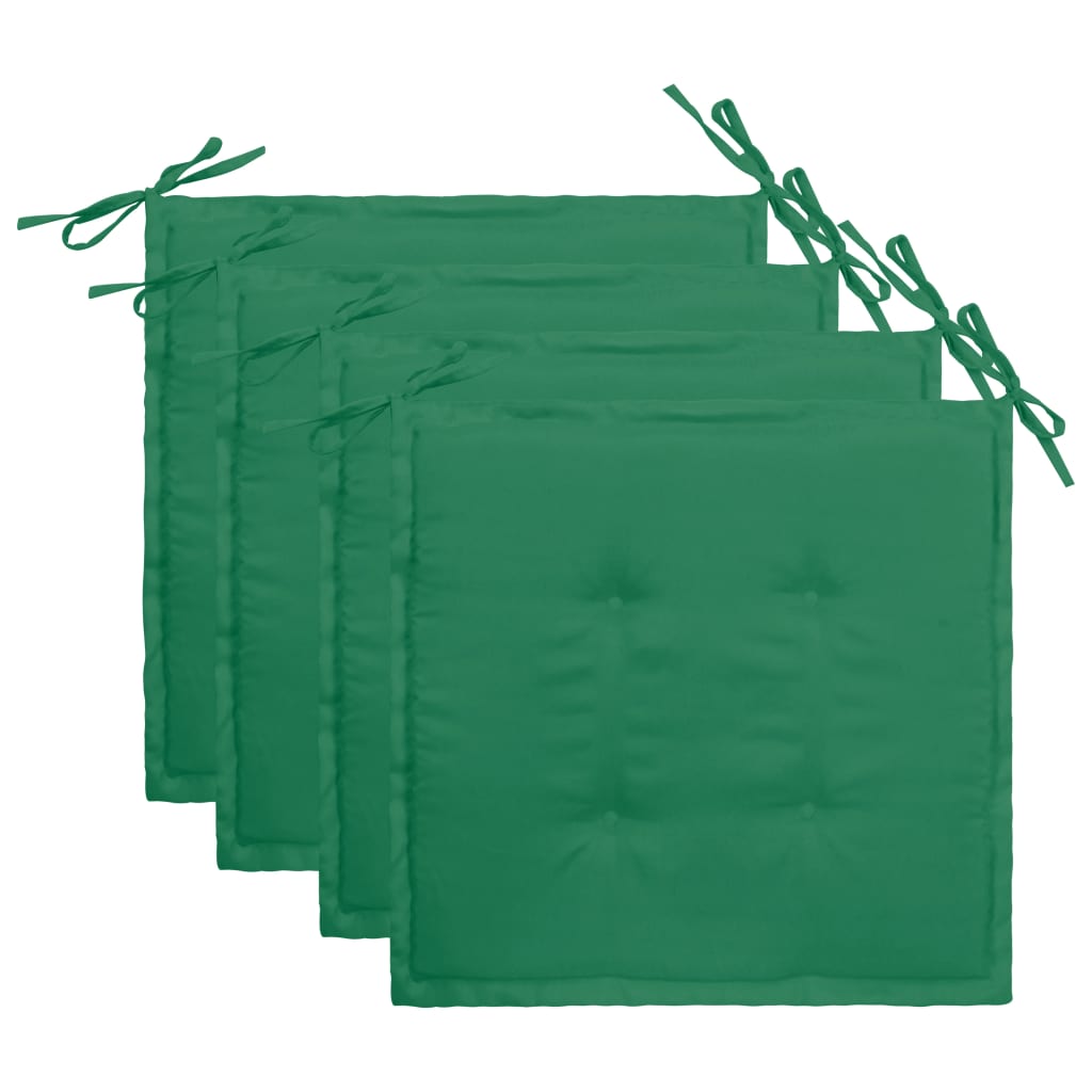 Perna de scaun din 4 piese vidaXL- Tesatura, 40 x 40 x 3 cm, Verde