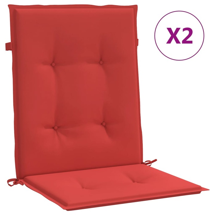 vidaXL 2 db piros oxford szövet háttámlás székpárna 100x50x3 cm 47558