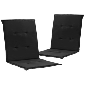 Perna de scaun din 2 piese vidaXL, Tesatura, 100 x 50 x 3 cm, Negru Perna de scaun din 2 piese vidaXL, Tesatura, 100 x 50 x 3 cm, Negru