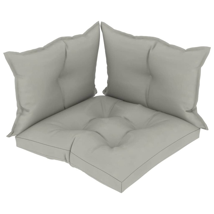 Възглавници за палетен диван vidaXL, Текстил, 60х61х10 см, Сив