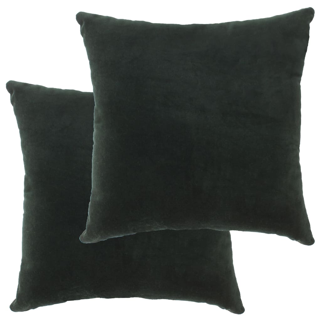 Set de 2 perne decorative din catifea, vidaXL, 45 x 45 cm, Verde
