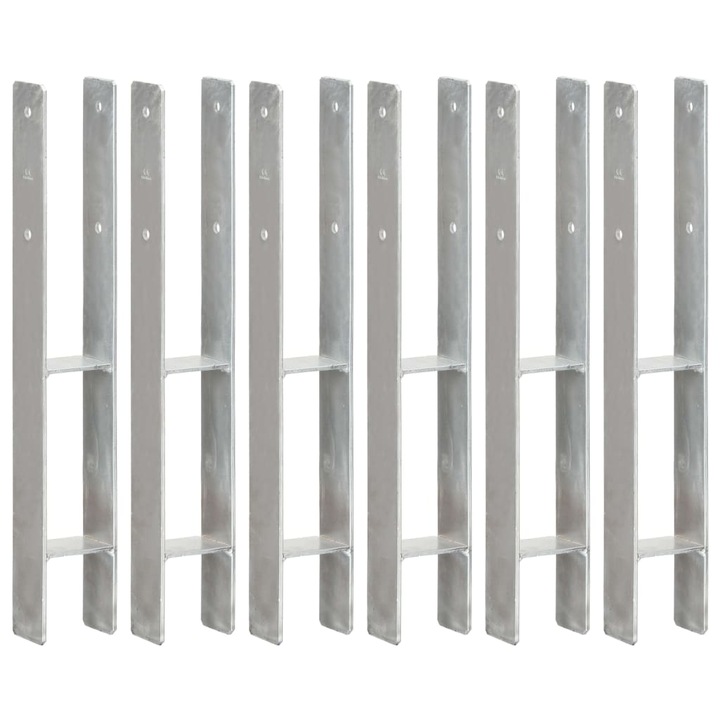 Комплект от 6 Подпори за ограда vidaXL lifeXL, Otel, 8 x 6 x 60 cm