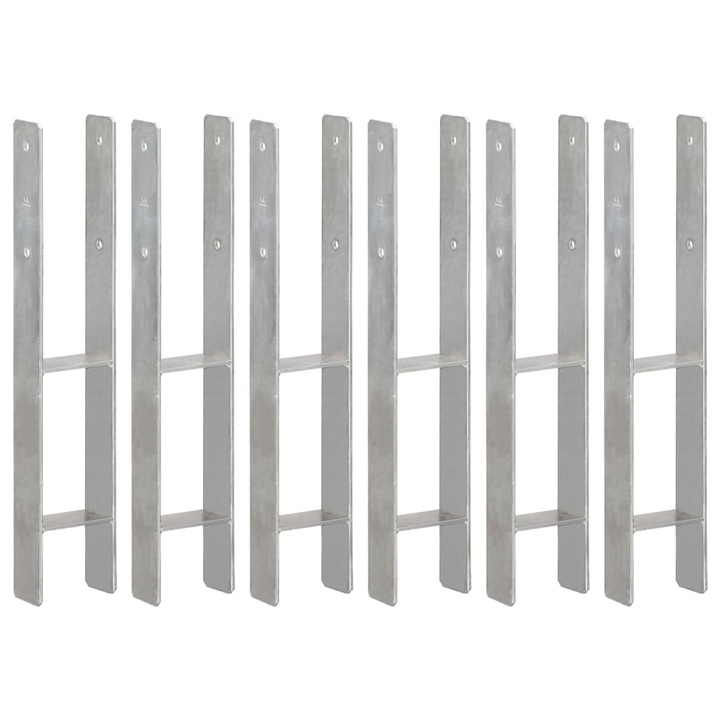 Комплект от 6 подпори за ограда vidaXL lifeXL, Otel, 10 x 6 x 60 cm