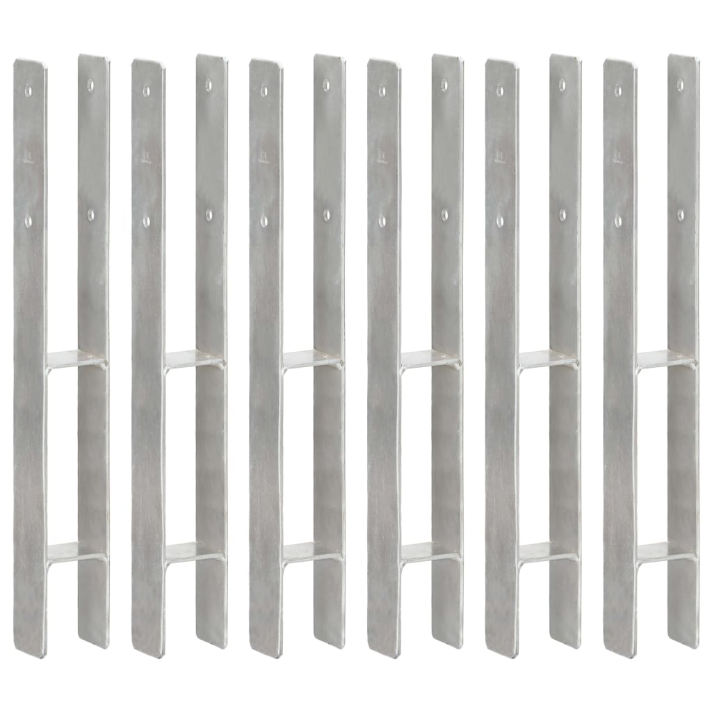 Set de 6 ancore de gard, vidaXL, Otel, 7 x 6 x 60 cm