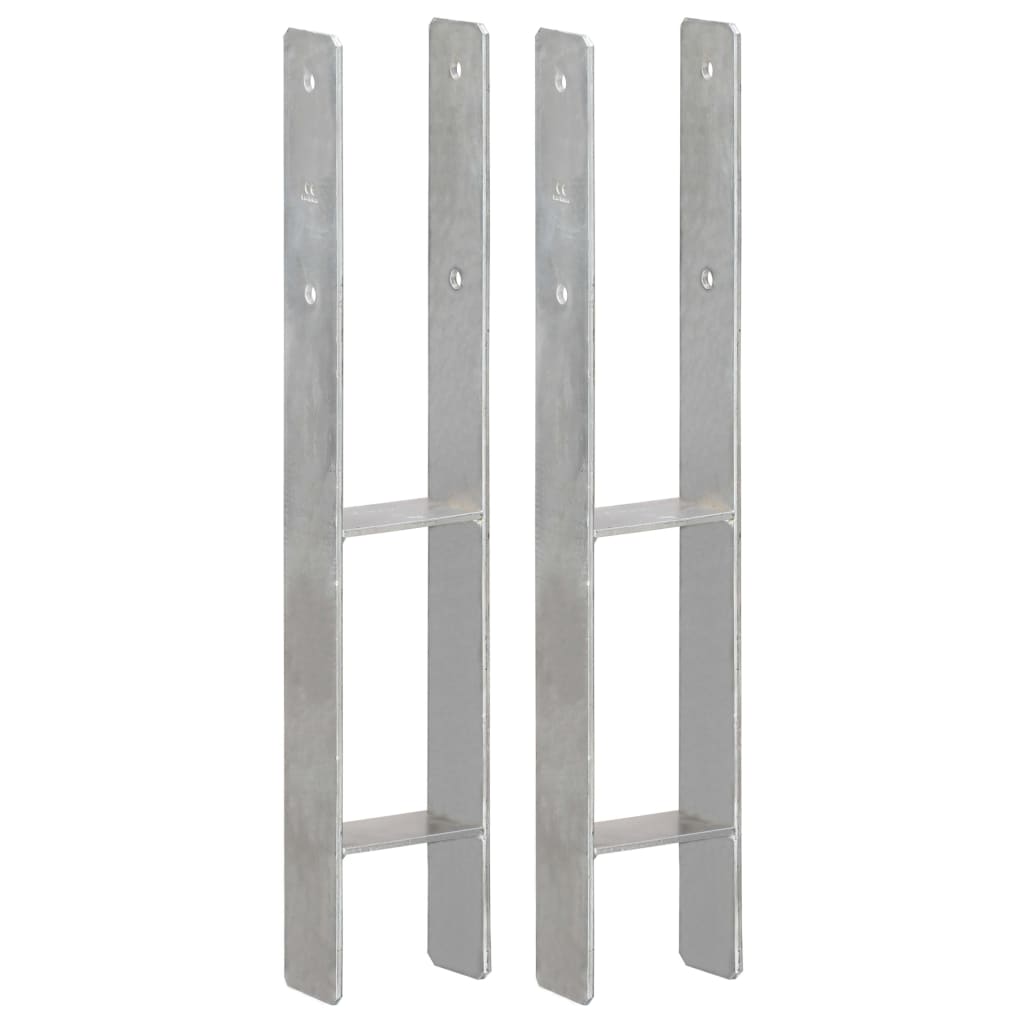 Set de 2 ancore de gard, vidaXL, Otel, 10 x 6 x 60 cm