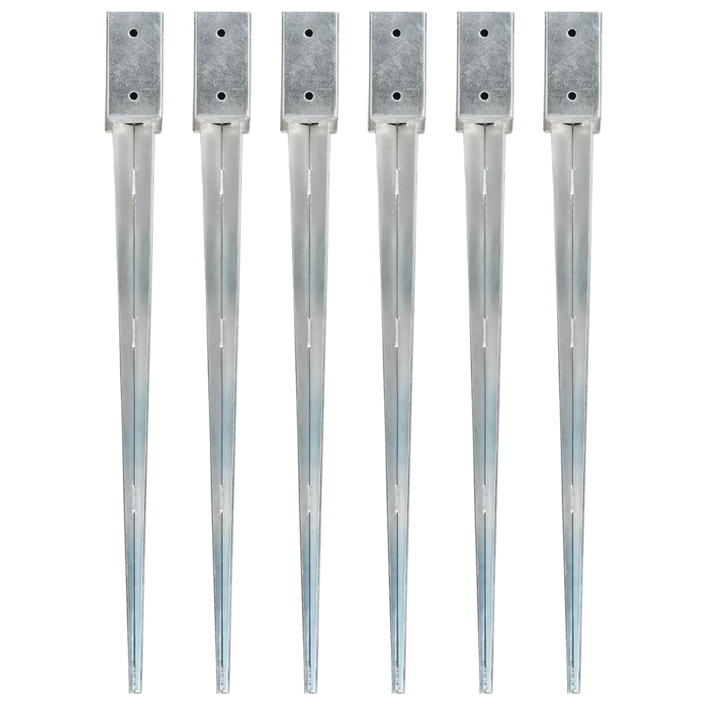 Set de 6 tarusi de sol, vidaXL, Otel, 7 x 7 x 90 cm