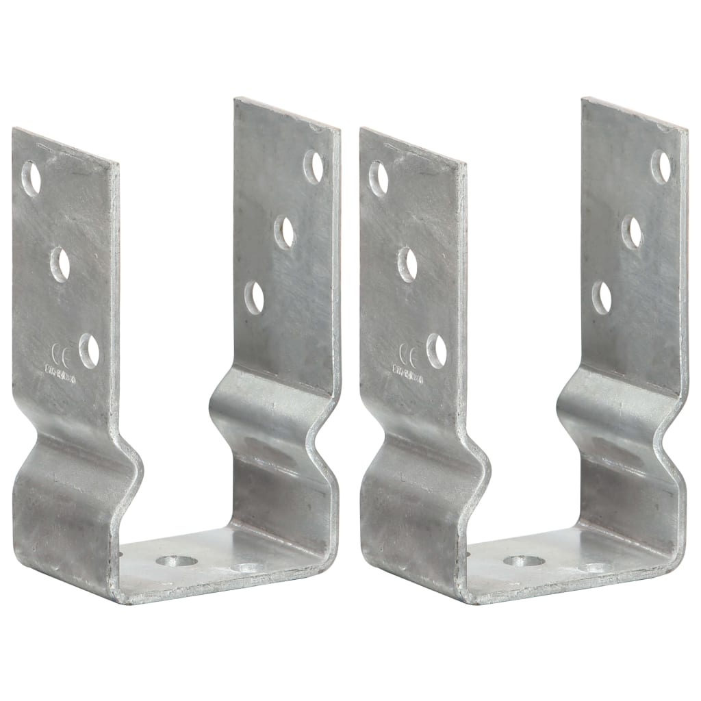 Set de 2 ancore de gard, vidaXL, Otel, 8 x 6 x 15 cm