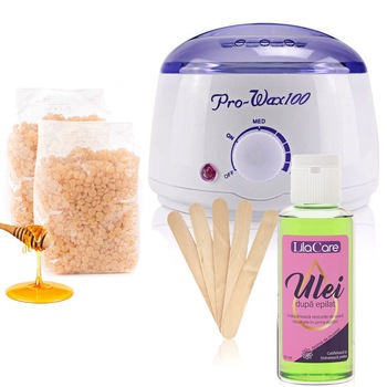 Kit epilare cu ceara granule miere 2 x 500 g Kit epilare cu ceara granule miere 2 x 500 g