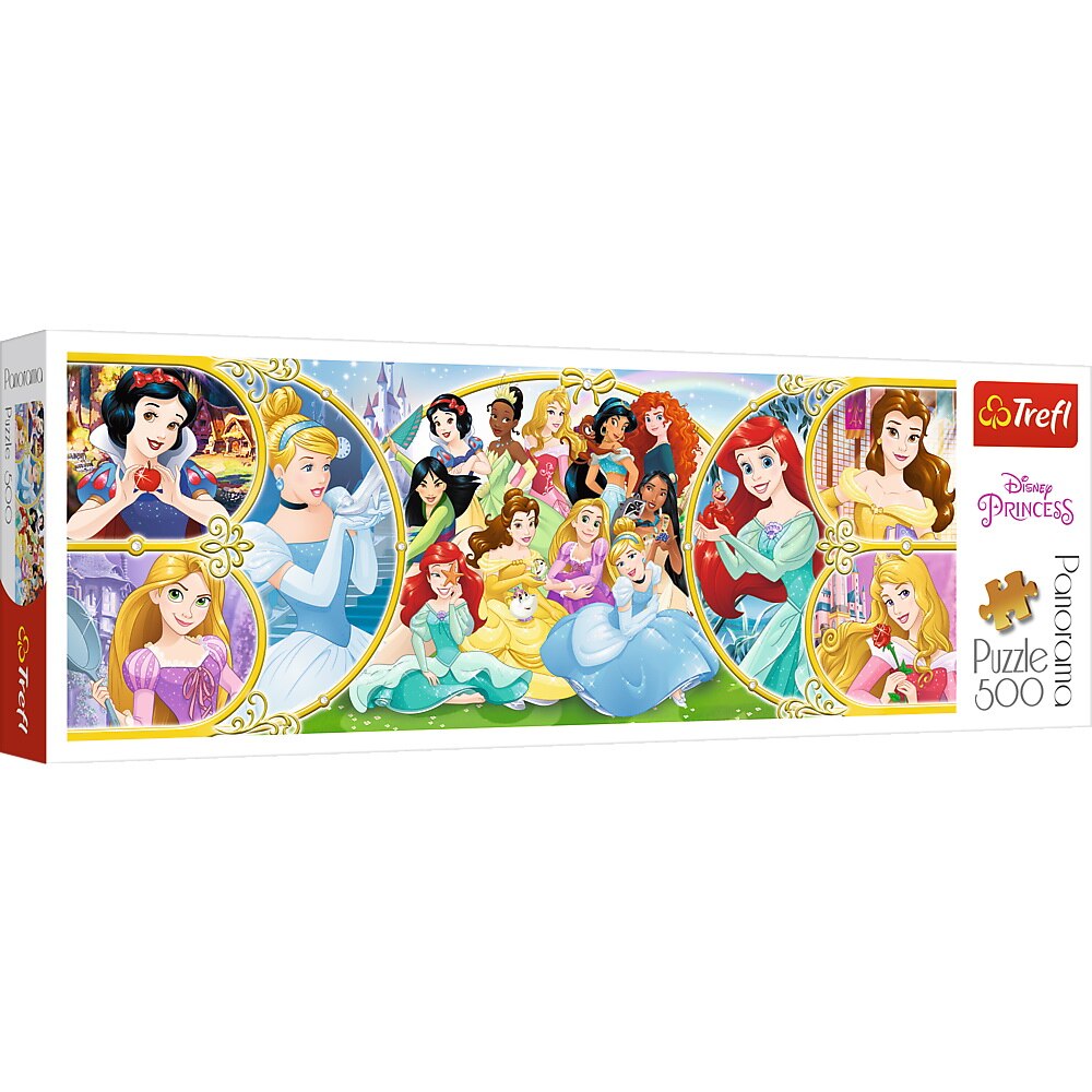 Puzzle Trefl Panorama, Printesele Disney, 500 piese