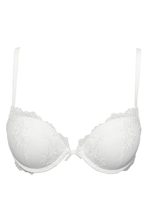 Sutien cu efect super push-up, cupa plina cu aer si gel, dantela , Glam 1956, Alb