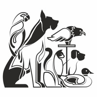 sticker pentru perete cu animale de companie caine papagal vultur rata pisica negru 57 x 67 cm imagen 1_0_
0