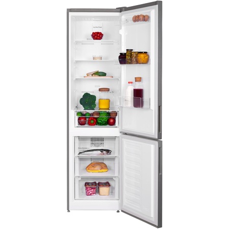 Combina frigorifica Arctic AK60406E40NFMT, 362 l, Full NoFrost, Blue tech, Air Flow Dual Tech, Fast Freeze Zone, Display LCD, Clasa E, H 202 cm, Argintiu