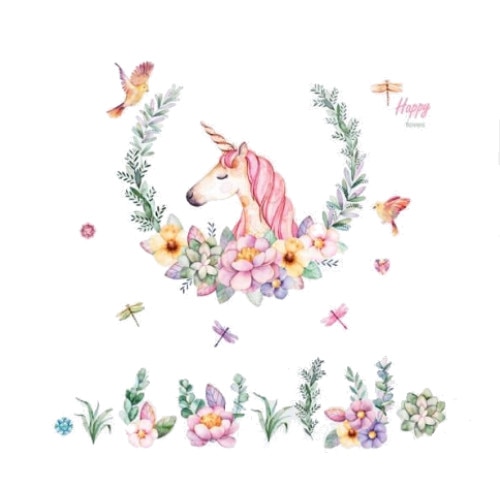 Sticker decorativ camera copii - Unicorn