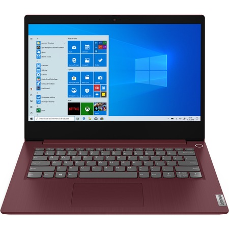 Laptop Lenovo IdeaPad 3 14ADA05 cu procesor AMD Ryzen™ 3 3250U, 14" Full HD, 4GB, 256GB SSD, AMD Radeon™ Graphics, Windows 10 Home S, Cherry Red
