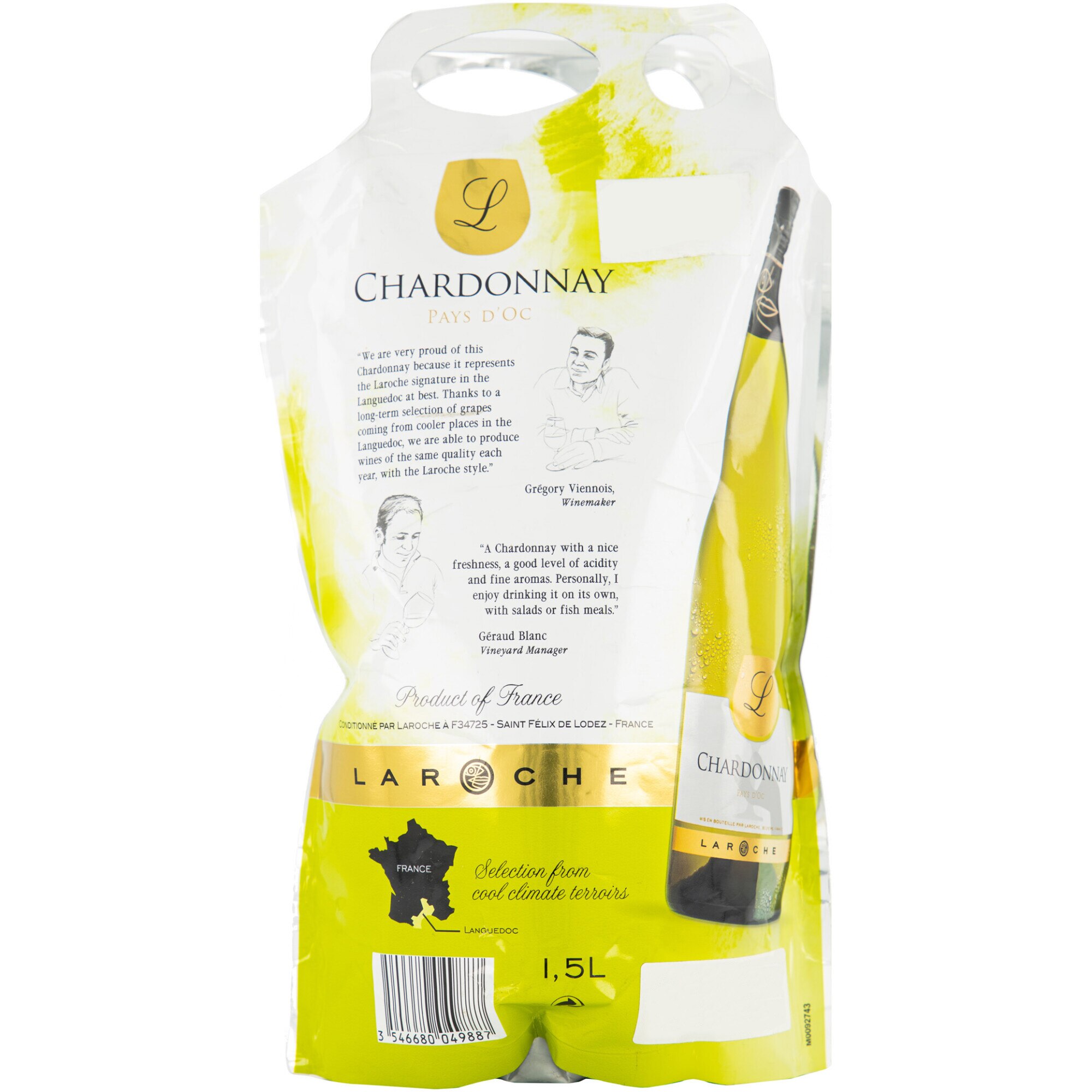 Vin Alb Laroche Le Chevaliere 2018, Chardonnay, 13, 1.5l eMAG.ro