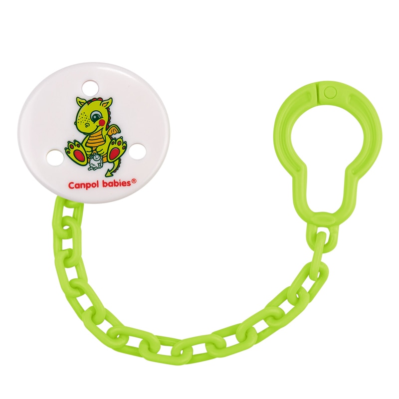 Lant pentru suzeta Canpol Babies Dino 2/414V, Verde 0+ luni