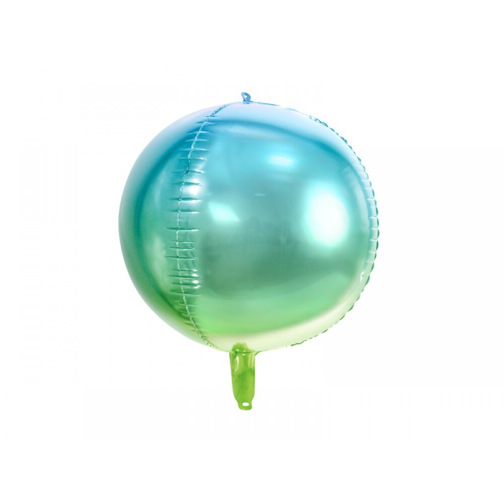 Balon folie sfera, Deco, Albastru/Verde, 35cm